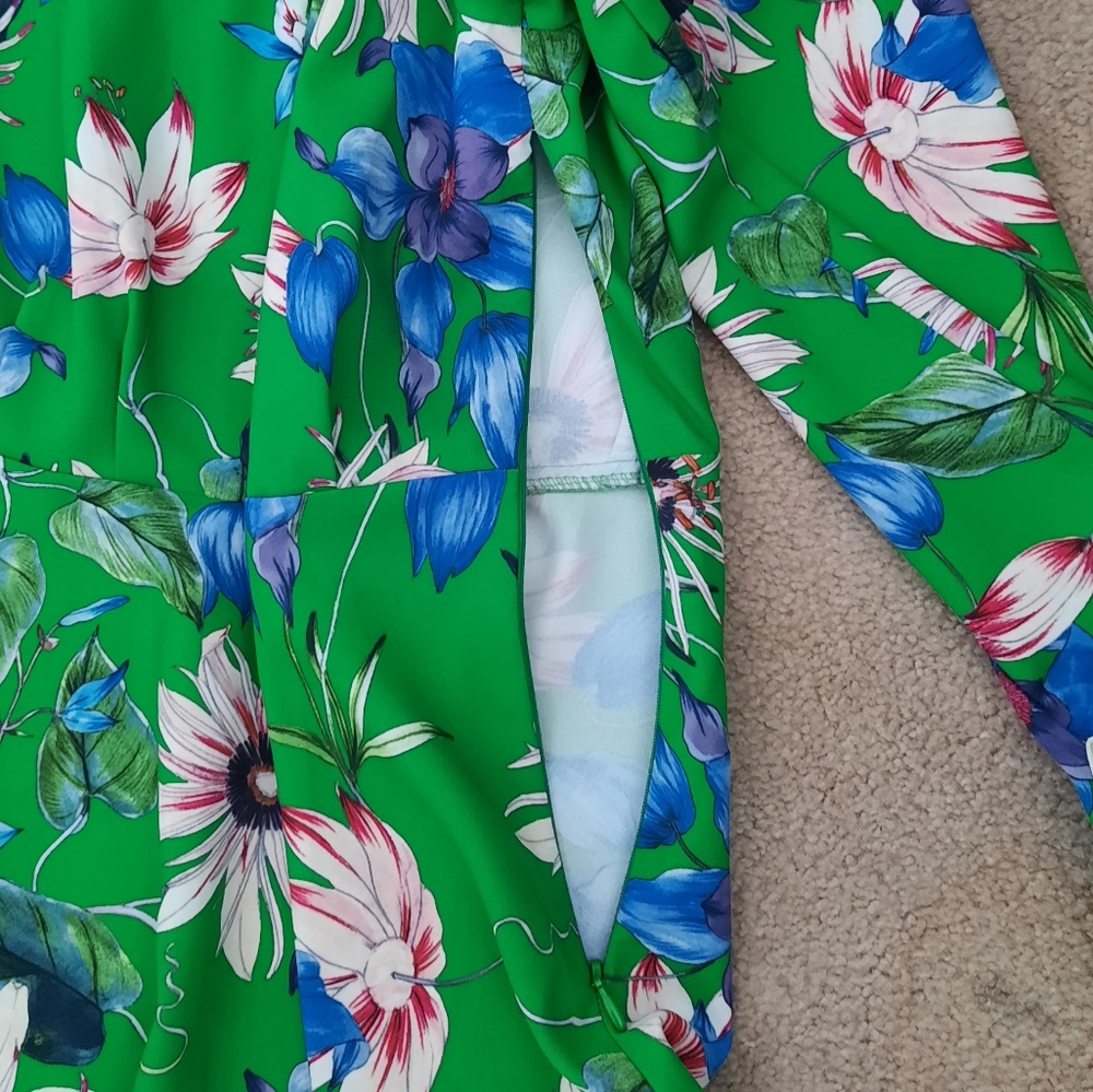 H&M Fit and Flare Vibrant Floral Midi Dress, Size 6 - Picture 3 of 10